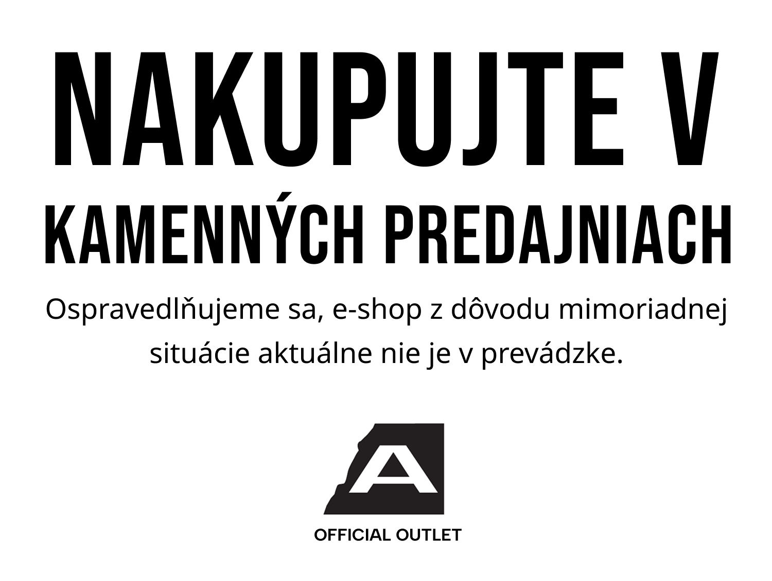 Mimoriadna situácia: e-shop je dočasne mimo prevádzky